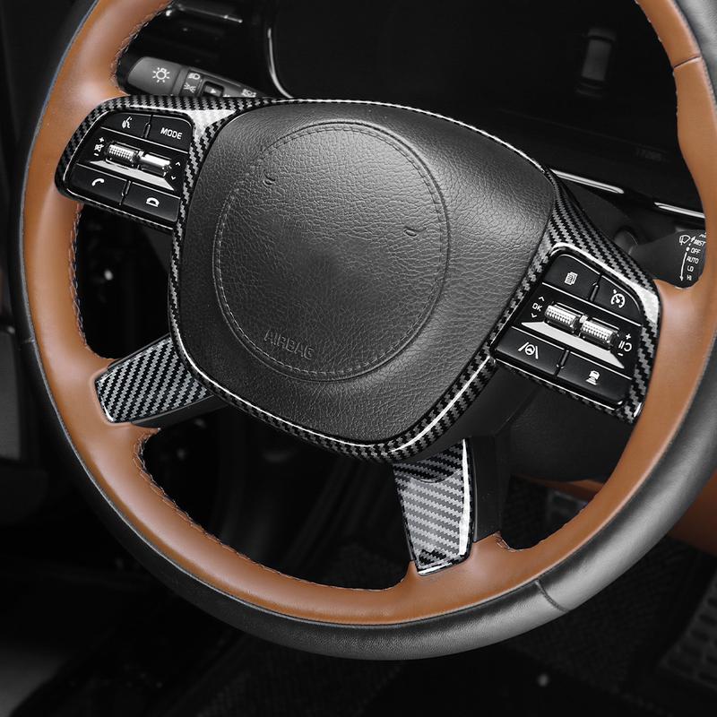 For Kia Telluride -2025 Steering Wheel Button Cover Carbon Fiber Steering Handle Frame Trim Interior Accessories LHD/RHD