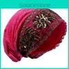 Ethnic Headwear With Lace Beads And Sequins For Fashionable Summer Comfort