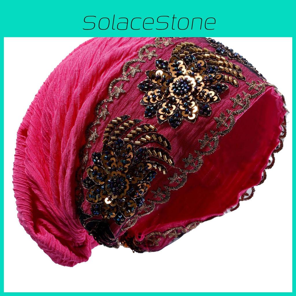 Ethnic Headwear With Lace Beads And Sequins For Fashionable Summer Comfort