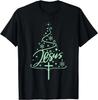 Jesus Baum Christliche Weihnachten Glaube Schneeflocken Kreuz T-Shirt