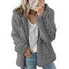 Giacca Calda Invernale da Donna in Pile Sherpa con Cappuccio Antivento Cappotto Peluche Cardigan Casual con Zip Monocolore Autunno Inverno Giacca Corta