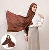 Premium Instant Chiffon Hijab With Built In Magnet Buckle Solid Color Woman Muslim Hijab Scarf Soft Islam Turban Headband Shawl
