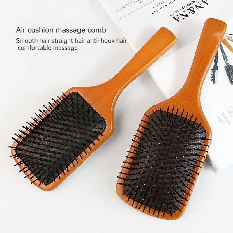 Durable And Safe Wooden Airbag Massage Comb Scalp Care Female Curly Hair Household High-Grade Anti-Static Hair Loss Large Board Makeup Comb