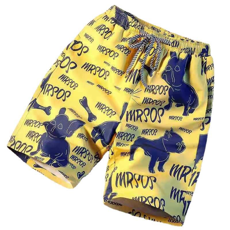 Sommer-Strandhose mit Surf-Print, lockere, lässige Caprihose