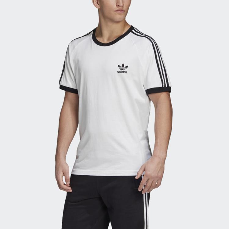 Adidas Originals 3-Stripes Vintage Tee - Casual Round Neck Logo Short Sleeve Men Tops White CW1203