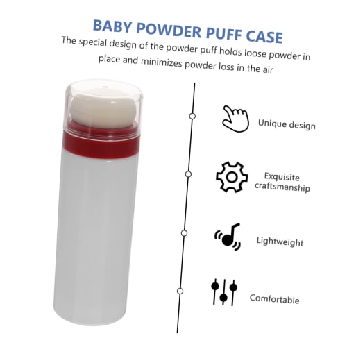 ERINGOGO Travel Baby Powder Container, Portable Powder Puff Bottle, Convenient for Diaper Changes and Travel, Also Great for Talcum Powder Storage