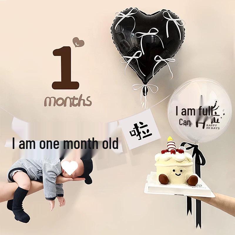Baby Milestone Photo Props: 30/100 Days Balloons & Decorations for Boys & Girls