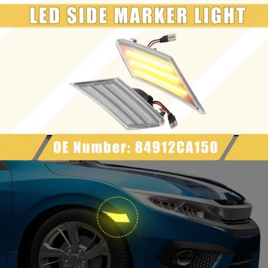 

Pair Front LED Side Marker Light 84912CA150 for Scion FR-S Amber Light Clear