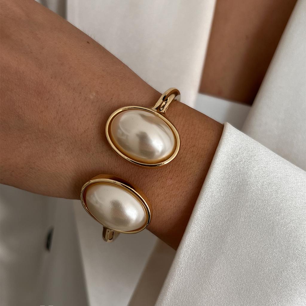 SHIXIN 6 Styles Geometric Gold Color Cuff Spring Bangles for Women Vintage Metal Chunky Wide Hand Bracelets Fashion Jewelry Y2K