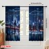 2pcs,2D plane printing Popular Curtains Nightscape Majesty Versatile Polyester (without rod) Outdoor Decorations Use for Home &
