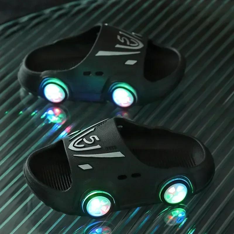 Children Clothing Yulin-001 Boys Childrens's Luminous Slippers Car Shape Girls Fashion Cute Shoes Bathroom Children Toddler Slippers Cm