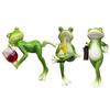 Frog Garden Statue Planter Hugger Drinking Frog Flower Pot Edge