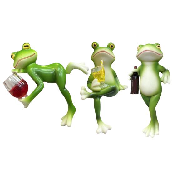 Frog Garden Statue Planter Hugger Drinking Frog Flower Pot Edge