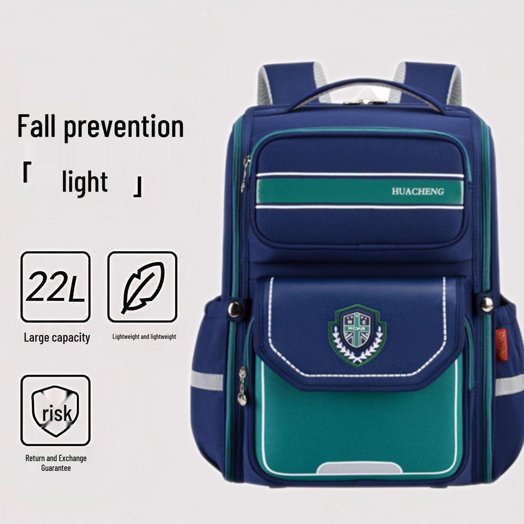 Rucksack mit großem Fassungsvermögen und Rückenschutz für Jungen und Mädchen der Klassen 1-6