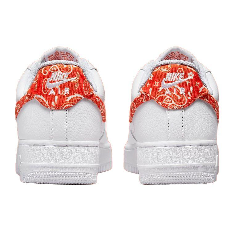 Nike  Air Force 1 07 Rush Orange Paisley Women Sneakers White DJ9942-102
