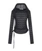 Lace Boat Neck Hoodie Black Br2Cl006