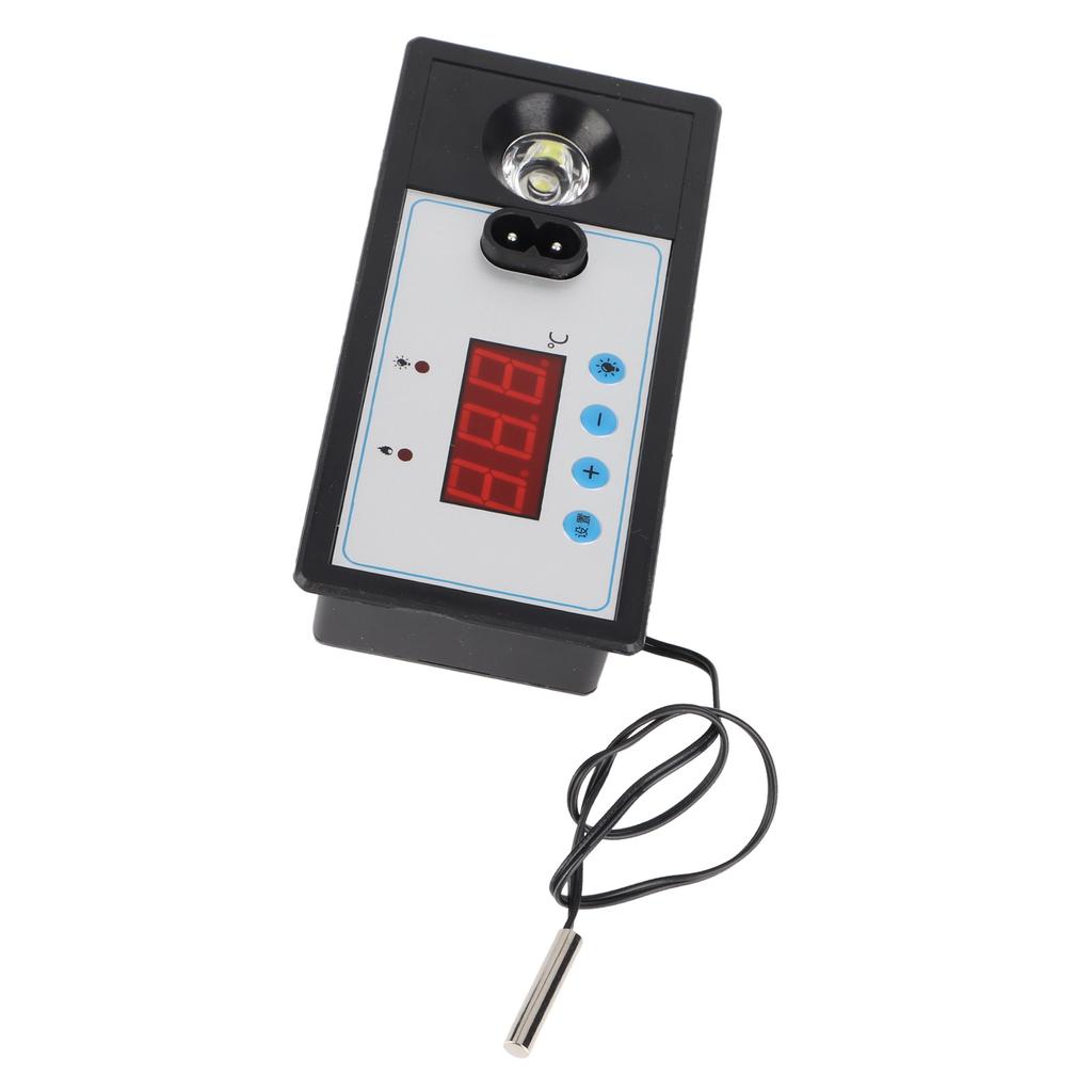 Thermostat Hatcher d'Œufs Numérique Ego, Machine à Couver Automatique Intelligente en ABS Contrôleur de Température avec Lumière et Cordon d'Alimentation pour l'Incubation