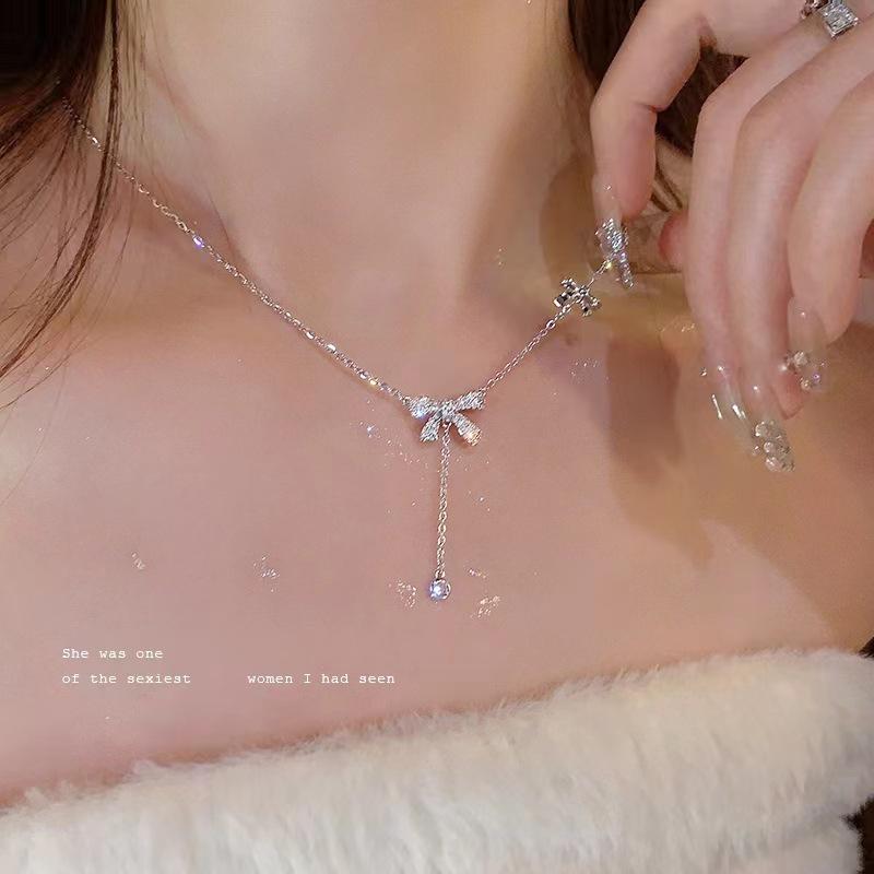 Butterfly Tassel Titanium Steel Necklace for Women - Luxury, Non-Fading, High-End Design Clavicle Chain