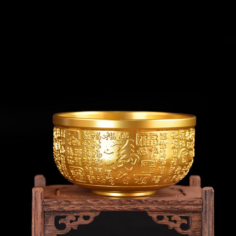 Hongda Brass Dragon & Phoenix Auspicious Copper Coin Bowl - Creative Home Ornament Gift