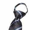 [Michiko London] KOSHINO One-Touch Tie, Striped, Zipper Tie, No-Knot, Easy to Wear, Silk Blend, MKZP-1-C, Gray, Gift, Stylish