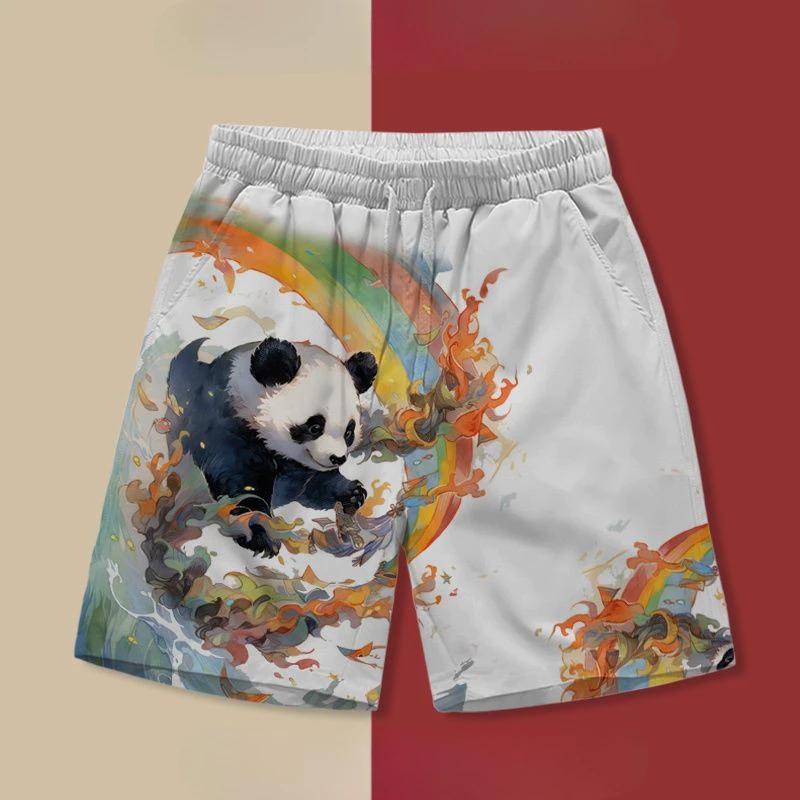 Panda Rainbow Boxing Muay Thai Kickboxing Training Shorts Print Quick Dry Martial Art Boxer Unisex Men Women Kid Fighting Fitness Sport Gym Workout