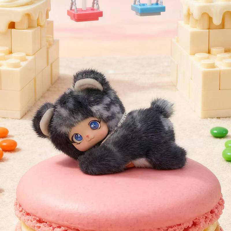 Kawaii Pluizig Dik Lui Klein Dier Serie Pluche Speelgoed Cartoon Zacht Knuffeldieren Rugliggende Panda Eend Muis Schattig Muismat Decor Cadeau 18cm
