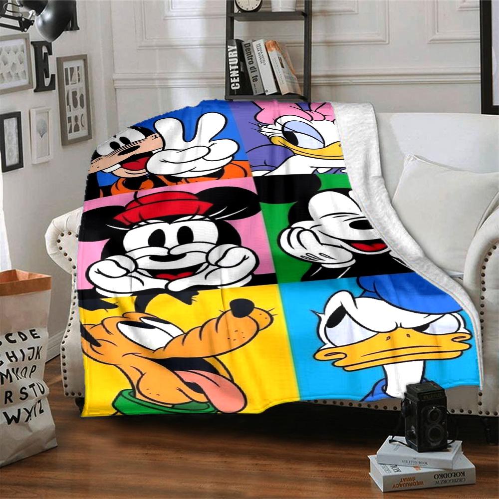 Pop Art Disney Characters Flannel Blanket Super Soft Warm Cozy Blanket For Sofa Bed Office Travel Allseason Home Decor Gift