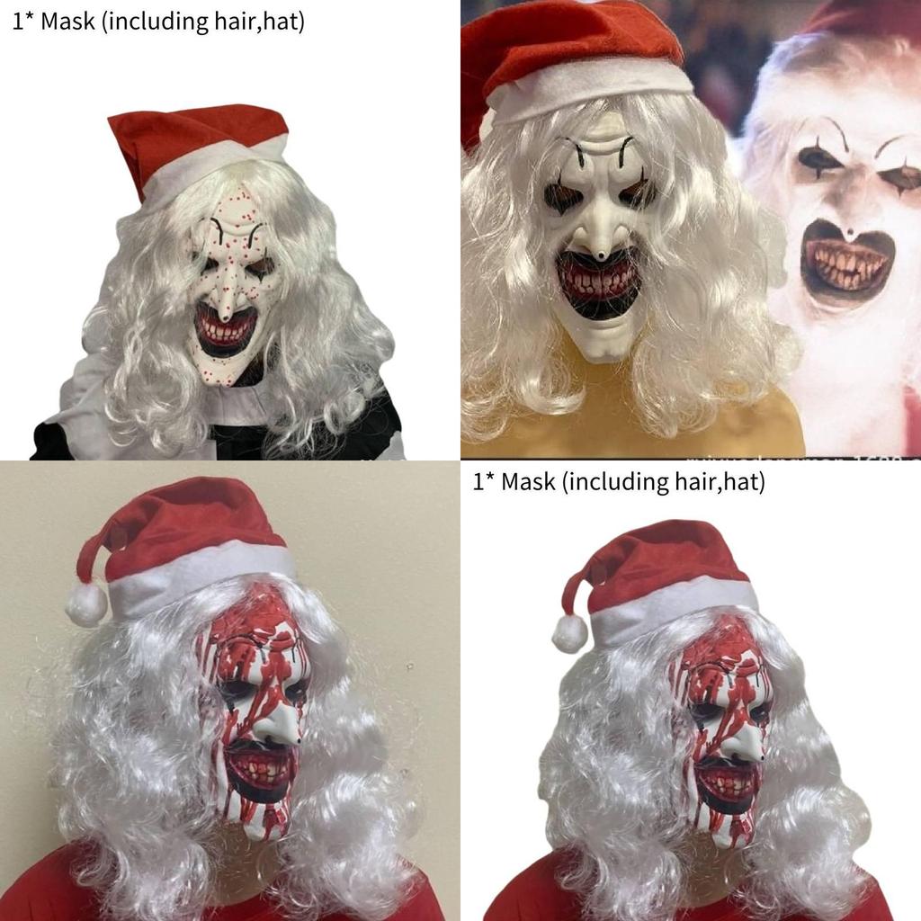 2024 Terrifier 3 Mask Frightening Halloween Latex Cosplay Creepy Killer Clown