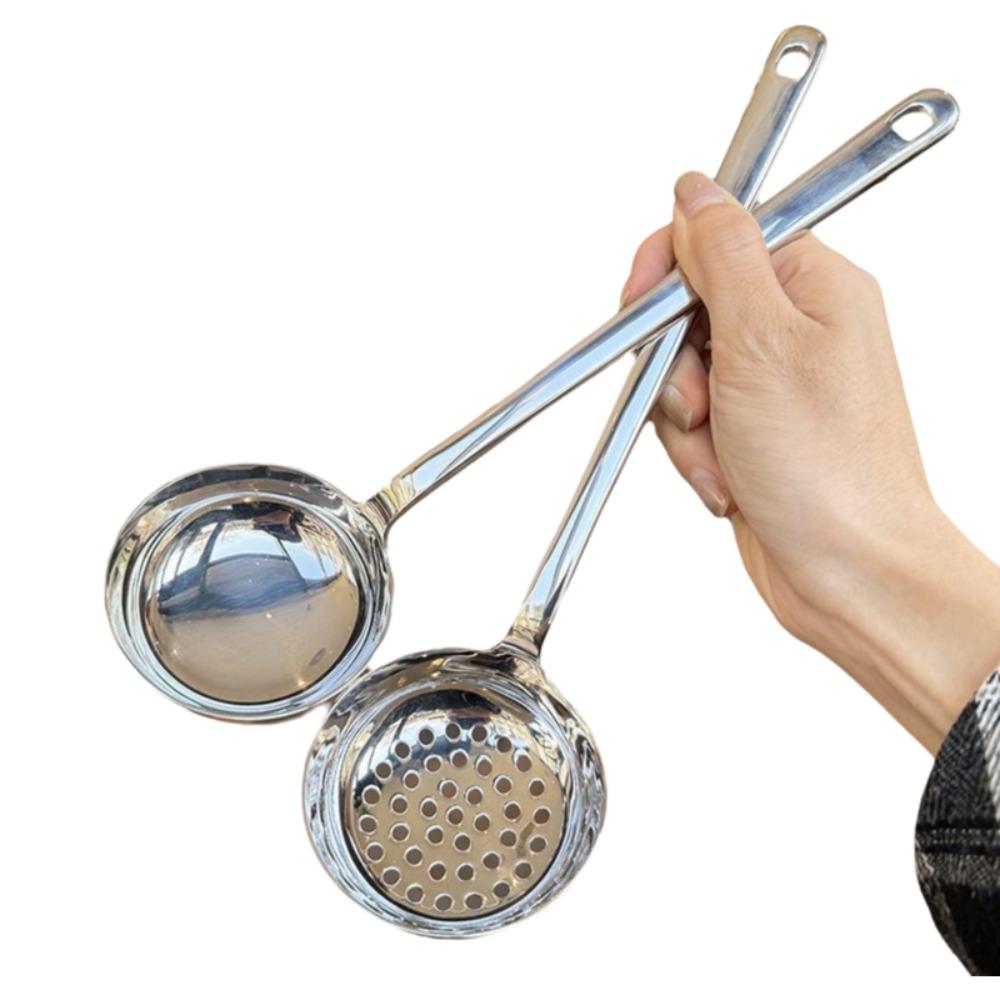 Stainless Steel Soup Spoon Deepened Serving Colander Cooking Essential Slotted Spoon  Restaurant