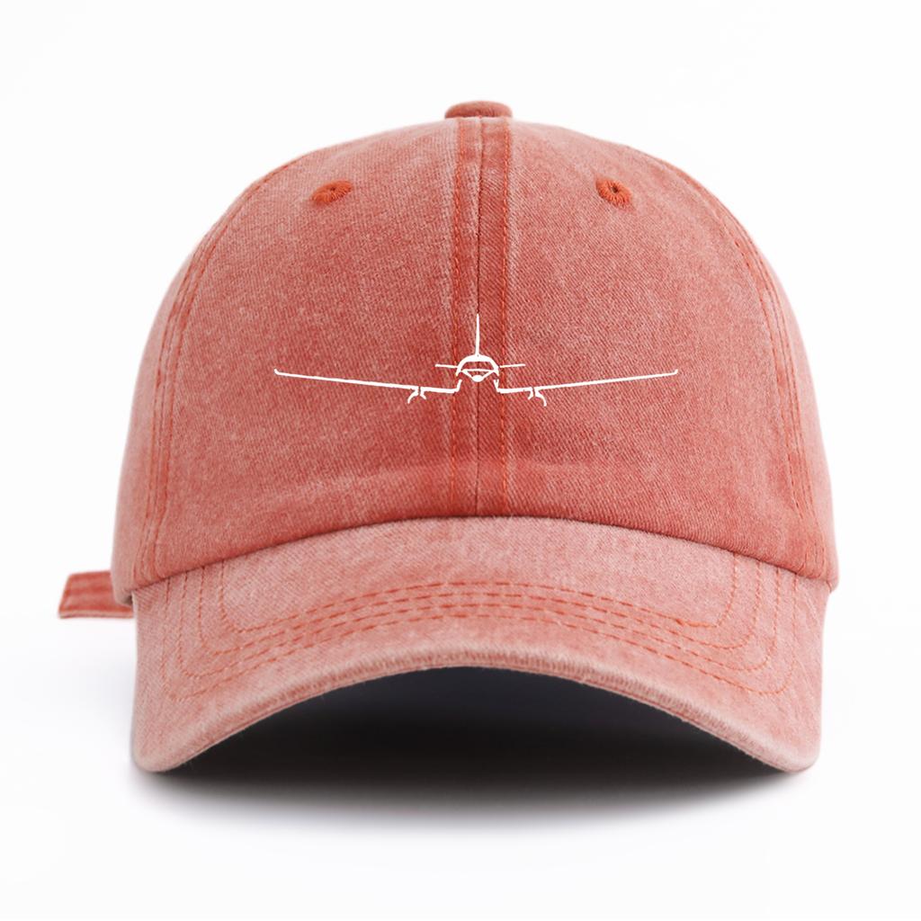 1pc Airplane Print Washed Baseball Cap for AdultsMinimalist Retro Style Casual Soft Adjustable Dad HatPerfect As Gift