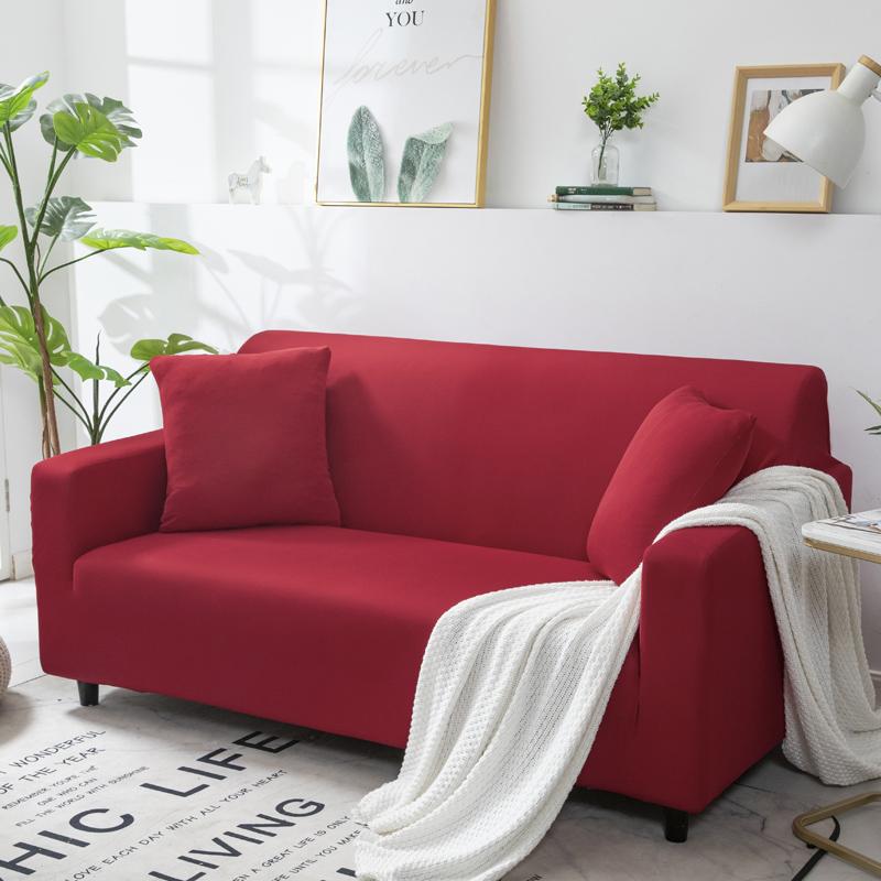 Solid Color Elastic Sofa Covers for Living Room Stretch Slipcover Armchair Couch Cover Corner L shape Sectional Sofa Protector
