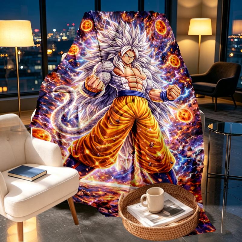 Coperta Stampata DRAGON BALL - Morbida e Confortevole, per Camera da Letto, Viaggio, Divano, Decorazione Casa - Regalo di Compleanno Natale per Amico