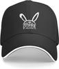 Happy Easter Bunny Paw Print Baseball Cap Polyester Casual Adjustable Sun Protection Hat