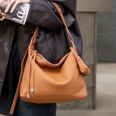 Top Layer Cowhide Large Capacity Tote Bag Genuine Leather One-shoulder Fashion Crossbody Bag for Women