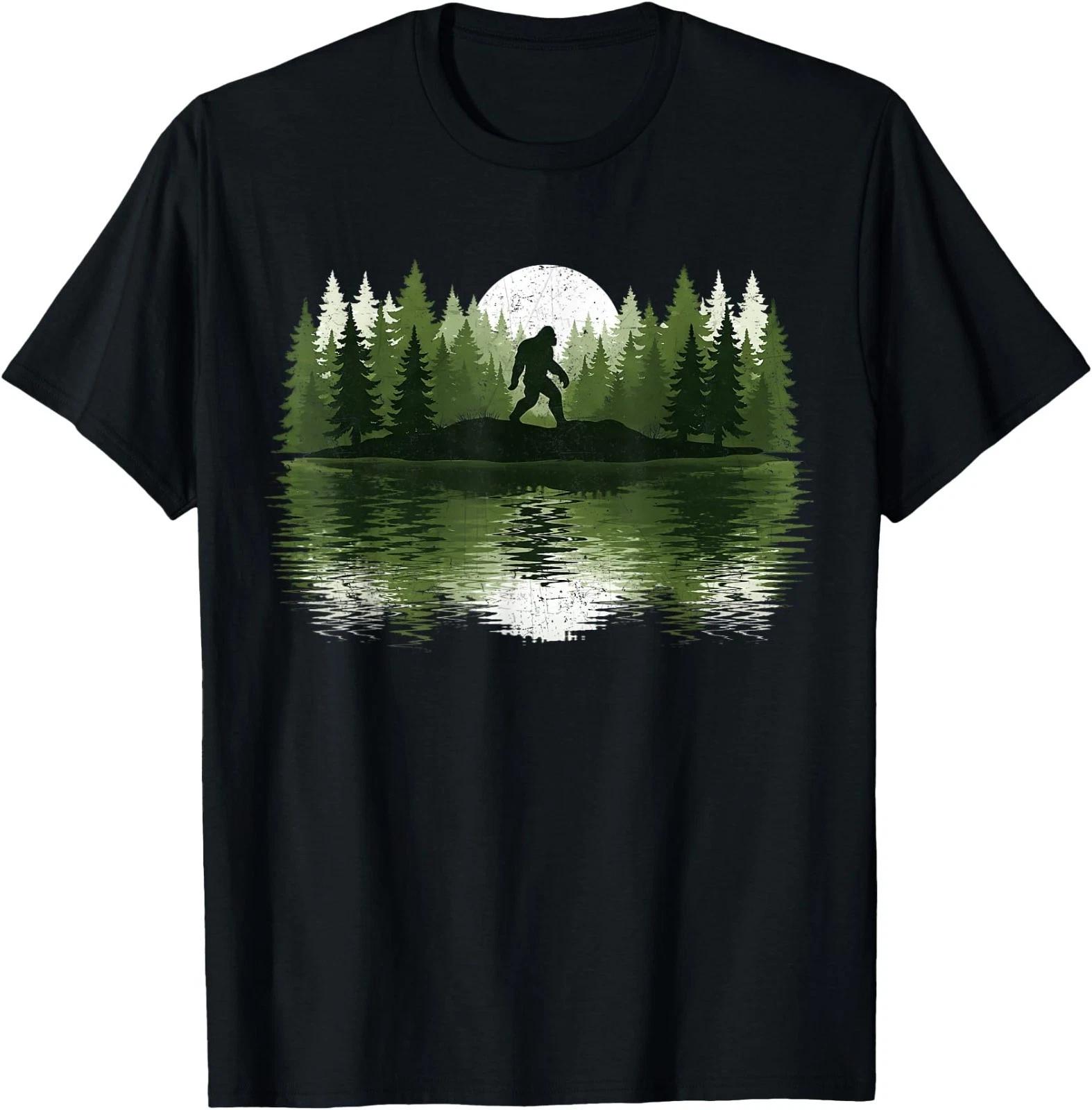 Bigfoot Walking Forest Sasquatch Woods Parks Wo T-Shirt 100