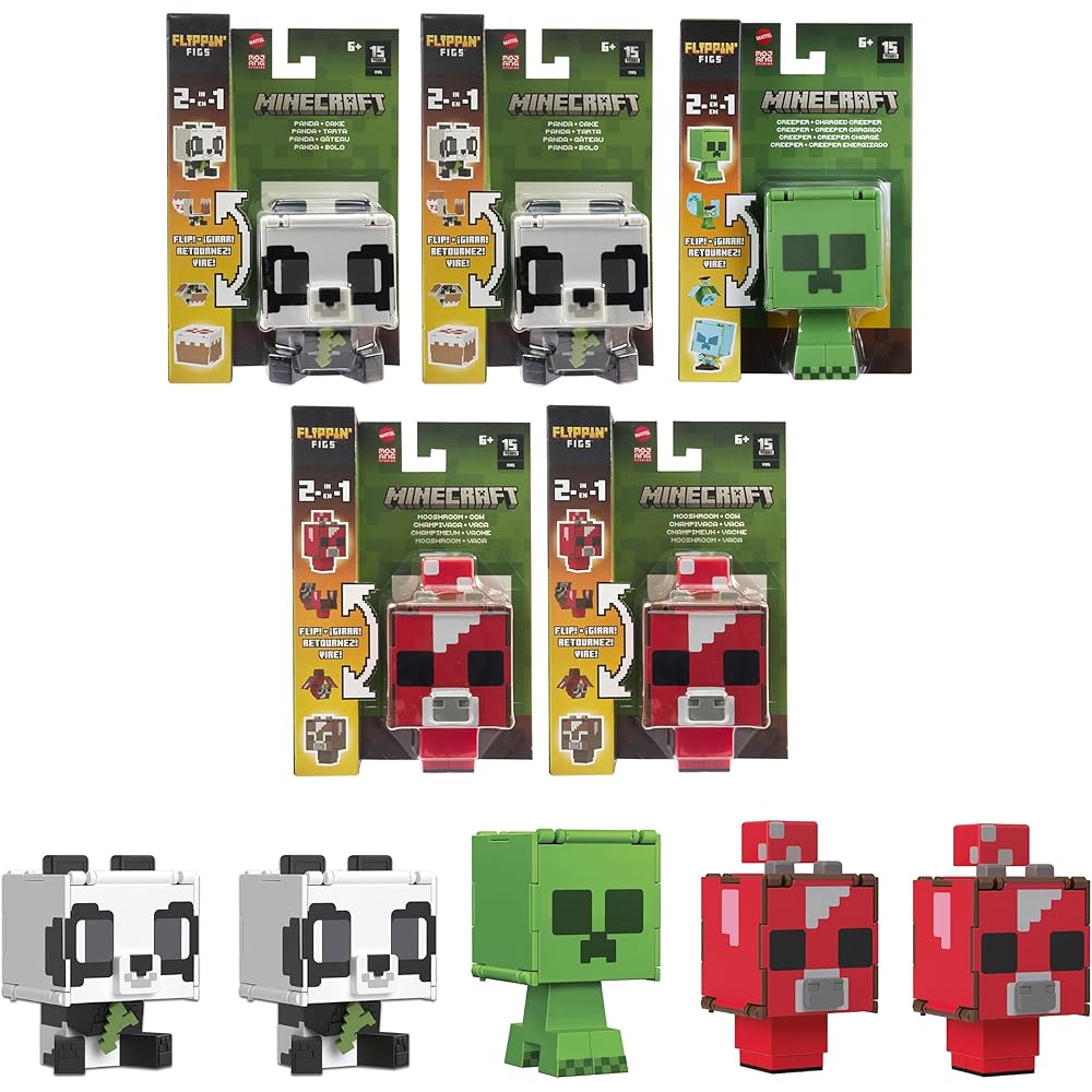 

Mattel Minecraft Super Expandable Figures B Assortment (5 Figures per Box) for Kids Ages 6 and Up (Multi-Purpose) 986B-HTL43