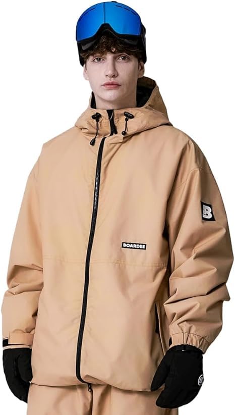 BOARDEE Snowboard Jacket and Size M (Men's Women's) BD24JFOT01U, (BE/Beige)