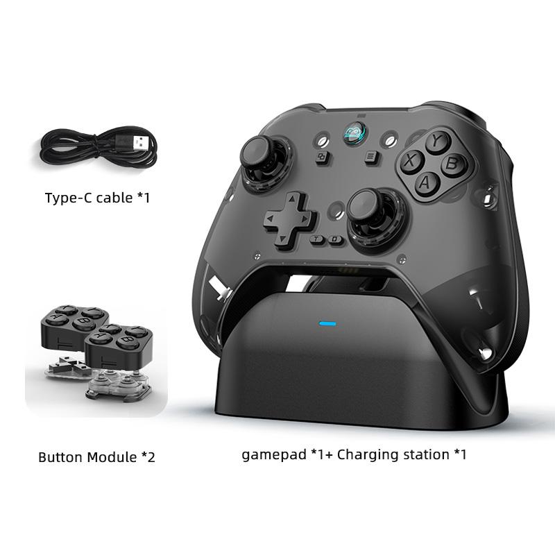 

Z04 беспроводной игровой контроллер BT с шестиосевым гироскопом и датчиком Холла, джойстик, геймпад для Android/I0S/ПК/коммутатора с зарядной док-станцией