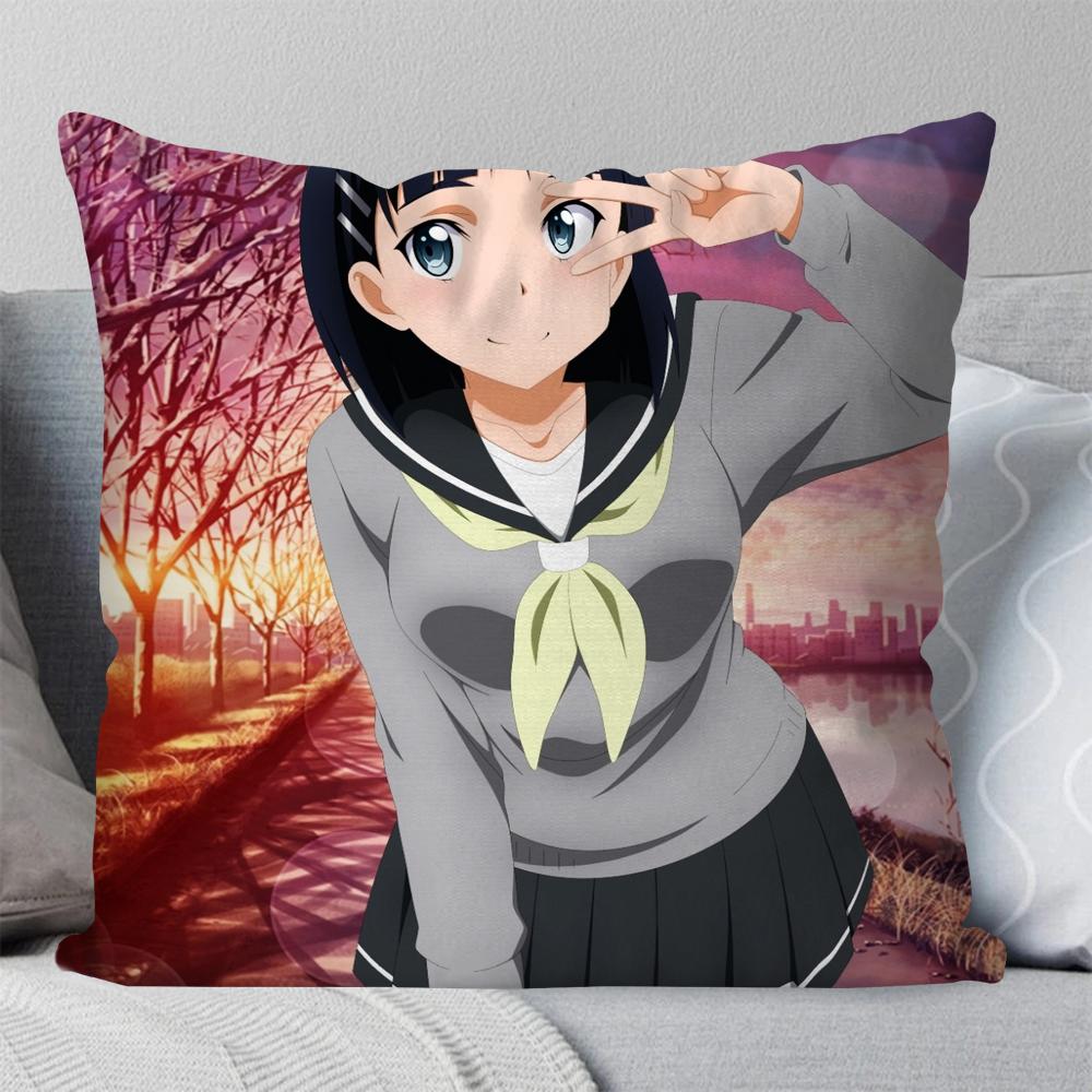 Kirigaya Suguha Animation S-Word A-Art O-Online Kissenbezug Quadratisches Kissen Schlafzimmer Sofa Freizeit Wohnzimmer Heimdekoration 40X40