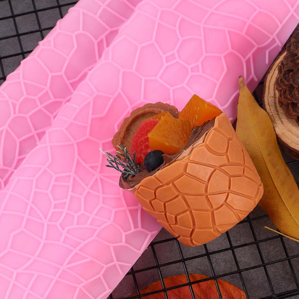Large Tree Bark Texture Silicone Mould Texture Cake Decorating Silicone Mold for Cupcake Wedding Cake Decoration