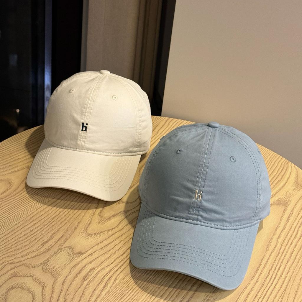 Fashion Hat High Quality Cotton Washed New Simple H Letter Embroidered Baseball Cap Men's and Women's Casual Versatile Soft Top Cap