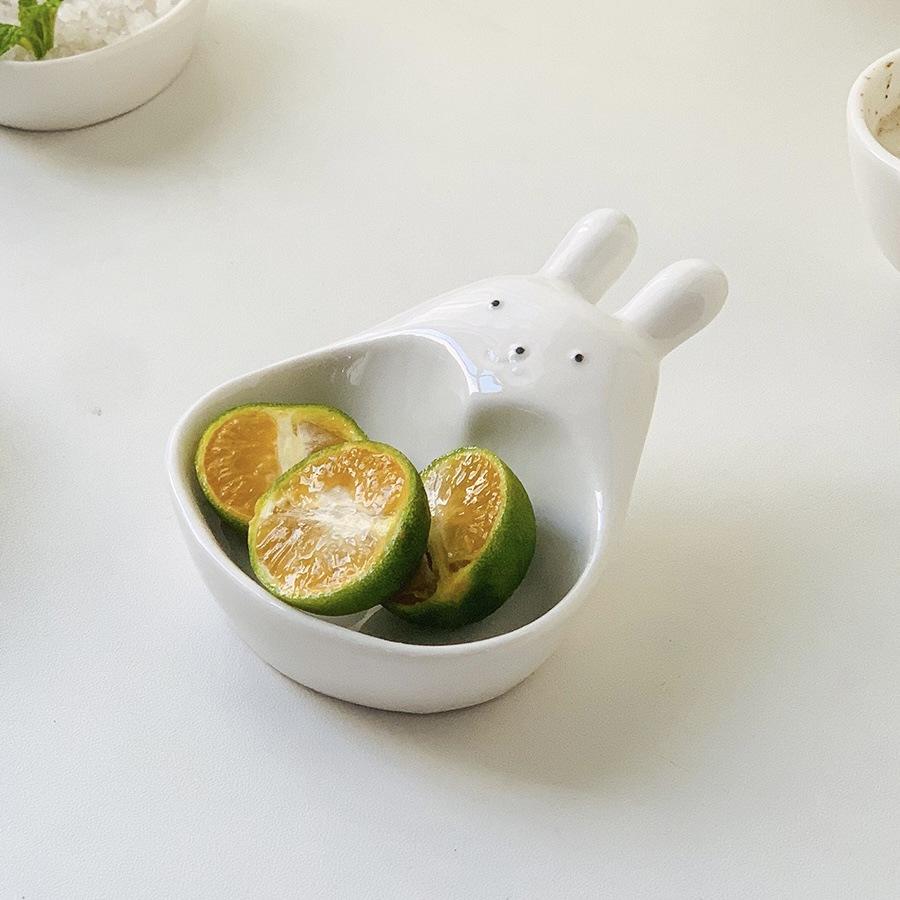 Mini Dipping Saucer with Handle Household Ceramic Sauce Dish Japanese Salad Seasoning Serving Tool Kitchen Supplies Tableware