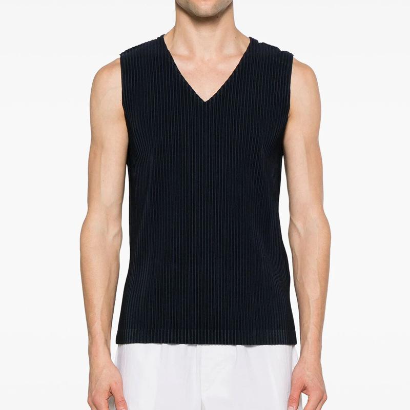 Minimalist Series | Premium Design Pleated Bottom Shirt V-Neck Vest Men s Vest 1 code чёрный
