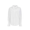 VEROMODA Wavy Stand Collar Cotton Blend White Shirt