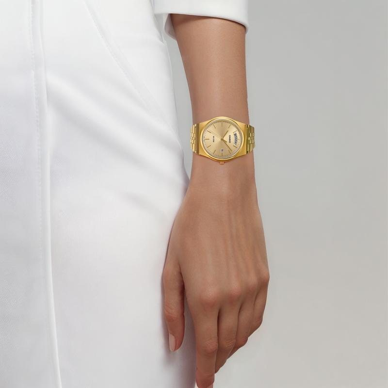 Casio 50 Meters Waterproof, Elegant and Fashionable, Quartz, Steel Strap, , Same Style for Men and Women, Gold Dial MTP-B146G-9AV