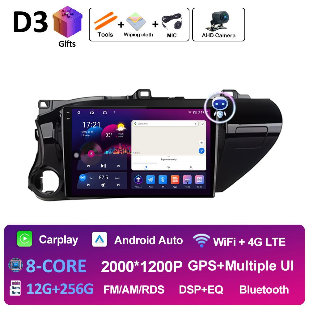 Intelligent System GPS Navigation For Toyota Hilux 2016 2017 2018 Car Multimedia Video Radio Player DSP Stereo QLED IPS Screen