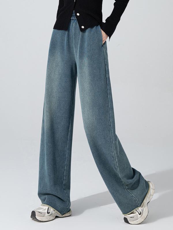 

Henan Autumn Women s High Waist Retro Wide Leg Jeans - Casual, Versatile, Loose Straight Fit Cotton Pants. 30