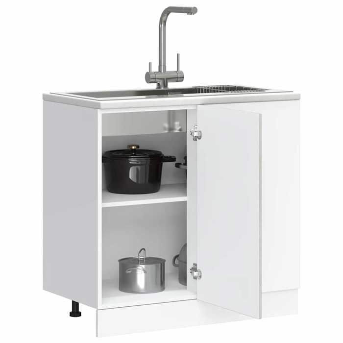 VidaXL Lucca Concrete Grey Engineered Wood Washbasin Base Cabinet 854312