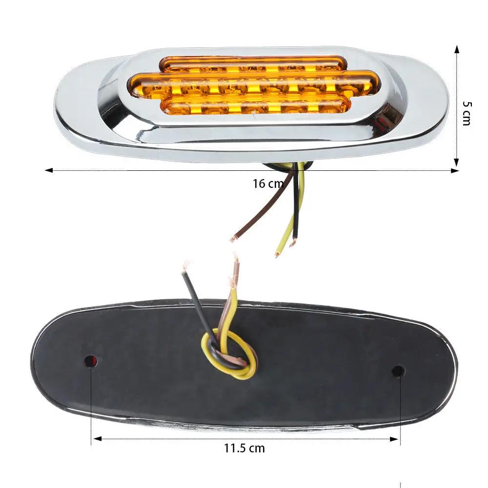 20PCS Red Amber Car Light LED Marker Side Lights Truck Side Marker Lamp Trailer Lighting 16LED Car Indicator Clearance Lights