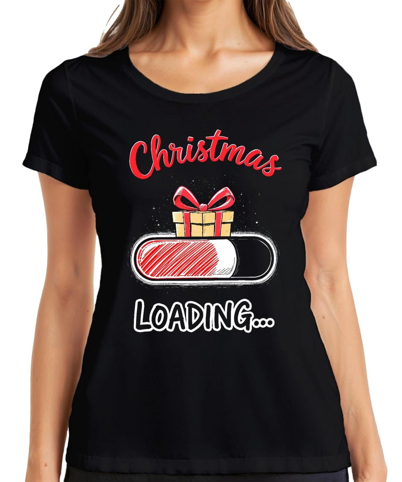Christmas Loading Weihnachtsgeschenk Ladebalken Geschenk Lustig Damen T-Shirt L
